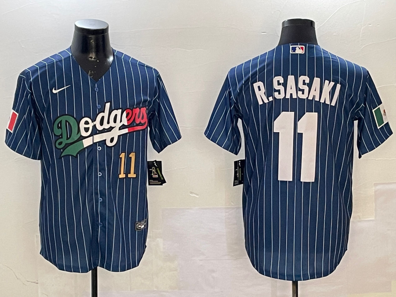 Men Los Angeles Dodgers 11 R Sasaki blue 2025 MLB nike jersey style 24